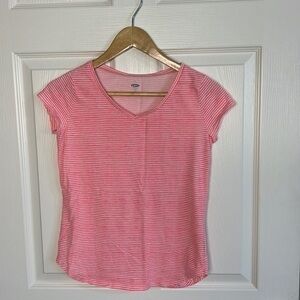 Old Navy striped neon v neck
